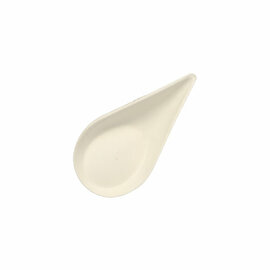 Fingerfood-Teller DROP Zuckerrohr weiß tropfenförmig | 105 mm x 57 mm Produktbild