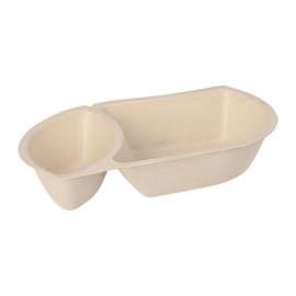 Snacktray Zuckerrohr | 2 Fächer | 194 mm x 111 mm H 36 mm Produktbild