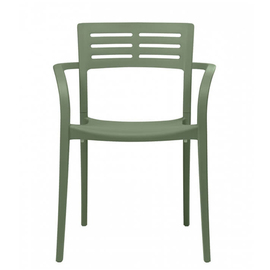 Terrassenstuhl URBAN mit Armlehnen • grün | Sitzhöhe 465 mm Produktbild