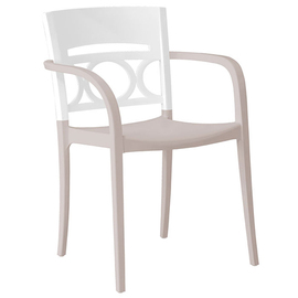 Terrassenstuhl MOON mit Armlehnen • weiß | Sitzhöhe 465 mm Produktbild