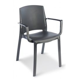 Terrassenstuhl MILTON • anthrazit stapelbar | Sitzhöhe 450 mm Produktbild