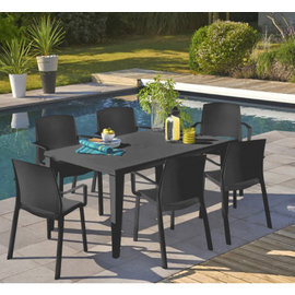 Terrassenstuhl MILTON • anthrazit stapelbar | Sitzhöhe 450 mm Produktbild 1 S