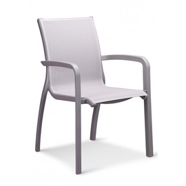 Armlehnstuhl | Gartensessel SUNSET • silber | grau stapelbar | Sitzhöhe 450 mm Produktbild