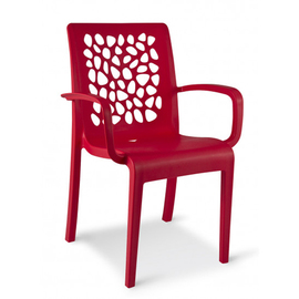 Terrassenstuhl TULIP mit Armlehnen • rot | Sitzhöhe 475 mm Produktbild