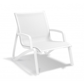 Lounge-Sessel SUNSET mit Armlehnen • weiß stapelbar | Sitzhöhe 380 mm Produktbild