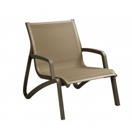 Lounge-Sessel SUNSET mit Armlehnen • bronze | cognac stapelbar | Sitzhöhe 380 mm Produktbild