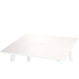 Tischplatte SUNSET quadratisch mit Schirmloch weiß L 900 mm B 900 mm Produktbild