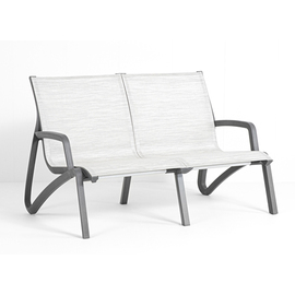 Lounge-Sofa | 2-Sitzer SUNSET mit Armlehnen • schwarz | grau | 1370 mm x 830 mm H 840 mm | Sitzhöhe 380 mm Produktbild