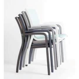 Armlehnstuhl | Gartensessel SUNSET • weiß stapelbar | Sitzhöhe 450 mm Produktbild 1 S