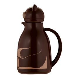Isolierkanne THERMO-BEAR 1 ltr braun glänzend Glaseinsatz Drehverschluss  H 265 mm Produktbild