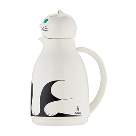 Isolierkanne THERMO-CAT 1 ltr weiß glänzend Glaseinsatz Drehverschluss  H 265 mm Produktbild 1 S
