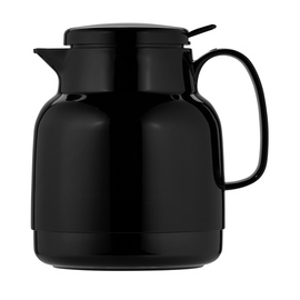 Isolierkanne MONDO PUSH 1 ltr schwarz glänzend Glaseinsatz Drehverschluss  H 193 mm Produktbild