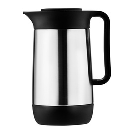 Isolierkanne CONTUR 0,6 ltr Edelstahl schwarz glänzend Vakuum-Hartglas Drehverschluss  H 211 mm Produktbild