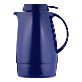 Isolierkanne SERVITHERM 0,6 ltr dunkelblau glänzend Vakuum-Hartglas Drehverschluss  H 202 mm Produktbild