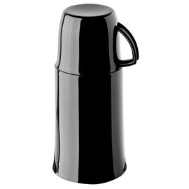 Isolierflasche ELEGANCE 0,25 ltr schwarz Glaseinsatz Schraubverschluss  H 202 mm Produktbild