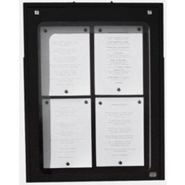 Menükartenhalter LUBERON Wandmontage schwarz mit Beleuchtung 3 Seiten (A4)  H 750 mm Produktbild