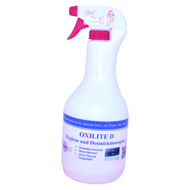 Desinfektionsmittel Oxilite flüssig | passend für Getränkeleitungen | Zapfhähne | Flächen | 1 Liter Sprühflasche Produktbild