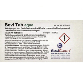 Reinigungsmittel | Desinfektionsmittel Bevi Tab Aqua Tabs | passend für Trinkwasserleitungen | Tafelwasseranlagen Produktbild