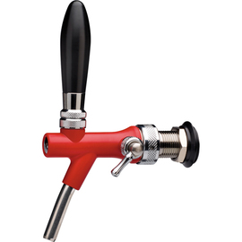 Kompensatorschankhahn Kunststoff Edelstahl rot | Gewindestutzen 55 mm Produktbild