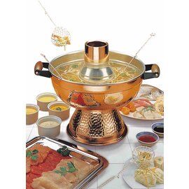 Chinesisches Fondue Set Kupfer | 3500 ml | 230 Volt | 6 Fonduesiebe|1 Rezeptbuch Produktbild