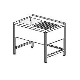 Gewerbe-Spültisch mit Abtropffläche rechts 1 Becken | 400 x 400 x 250 mm L 1100 mm B 600 mm Produktbild