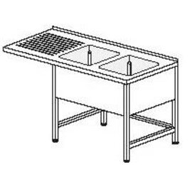 Spülcenter Abtropffläche links | 2 Becken L 2100 mm B 700 mm Produktbild