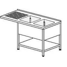 Spülcenter Abtropffläche links | 2 Becken | Grundboden L 2400 mm B 700 mm Produktbild