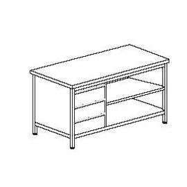 Arbeitsschrank mit Zwischenboden mit 3-er Schubladenblock | Aufkantung 1000 mm  x 800 mm  H 850 mm Produktbild