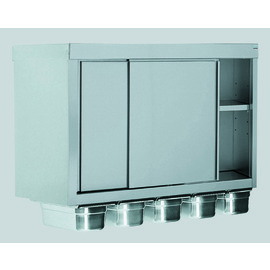 Hängeschrank mit 5 GN 1/3-Behältern | Schiebetüren | 1000 mm x 400 mm H 600 mm Produktbild