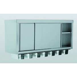 Hängeschrank mit 7 GN 1/3-Behältern | Schiebetüren | 1400 mm x 400 mm H 600 mm Produktbild