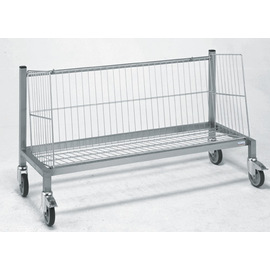 Wagen LABORATOIRE 4 Lenkrollen Edelstahl mit 1 Etage 1310 mm  x 500 mm  H 750 mm | Gitterkorb Produktbild