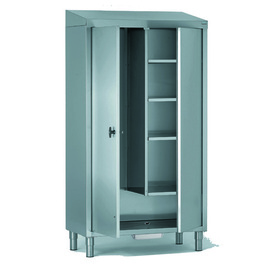 Putzmittelschrank mit Trennwand mit Bodenablauf | 2 Flügeltüren | 1000 mm x 500 mm H 1890 mm Produktbild