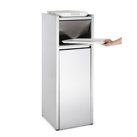 Imbiss-Mülleimer 110 ltr | Edelstahl mit Tablettablage Produktbild 2 S