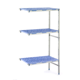Anbauregal 1750 Roste | 3 Ebenen | T 400 mm | L 649 mm | PP Roste blau Produktbild