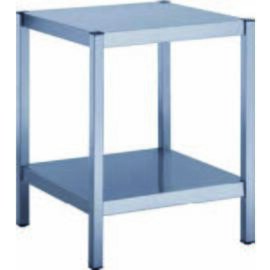 Maschinentisch, L 850 x T 850 x H 850 mm, Chromnickelstahl, geschweißte Ausführung, Oberfläche in gebürsteter Ausführung, Tischplatte 1,5 mm stark Produktbild