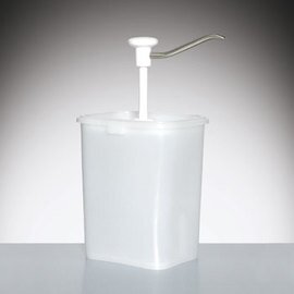 Dosierspender weiß 3 ltr  | Bedienung per Druckknopf  L 140 mm  H 335 mm Produktbild
