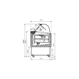 Eisvitrine BRIO 4+4 | passend für 8 Eisschalen | 852 mm x 773 mm H 1225 mm Produktbild 1 S