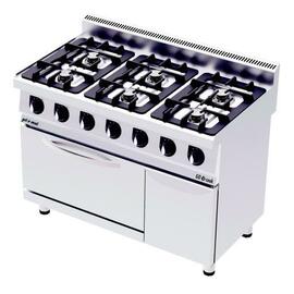 6 Flammen Gasherd CO12070GE | mit Elektrobackofen | 400 Volt | 1200 mm x 700 mm H 900 mm Produktbild