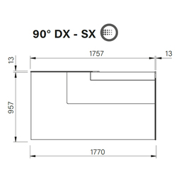 Eckkühlvitrine COMETA PAST 90° SX links | 1770 mm x 970 mm H 1220 mm Produktbild 1 S