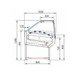 Eisvitrine POP 12 BASE | ohne Verkleidung | 1134 mm x 1030 mm H 1280 mm Produktbild 1 S
