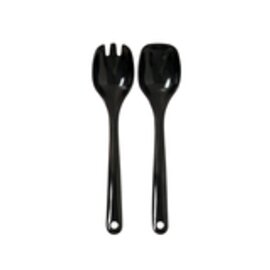 Salatbesteck Salatgabel | Salatlöffel Melamin schwarz  L 305 mm Produktbild