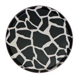 Serviertablett FLASH MOTIVE schwarz weiß Giraffenfell-Optik rund  Ø 355 mm Produktbild
