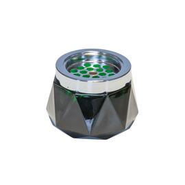 Windaschenbecher DIAMOND Glas Metall grün Ø 120 mm H 80 mm Produktbild
