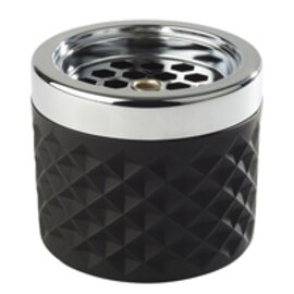 RESTPOSTEN | Windascher Glas Metall gefrostet schwarz  Ø 95 mm  H 80 mm Produktbild