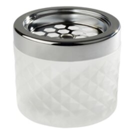 Windascher Glas Metall gefrostet weiß  Ø 95 mm  H 80 mm Produktbild