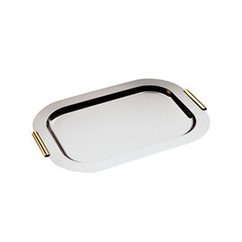 RESTPOSTEN | Tablett FINESSE Edelstahl Griffe vergoldet  L 600 mm mit Griffen  B 420 mm Produktbild