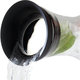 Karaffe COOL Edelstahl Glas verchromt 1400 ml H 270 mm | mit Ausgießer | Fuß | Kühlakku Produktbild 2 S