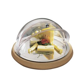 Kühlbox TOP FRESH SET Basis | Tablett | Akku | Haube Edelstahl Holz kühlbar mit Haube Griff vergoldet Ø 430 mm Produktbild