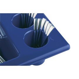 Besteckkasten GN 1/1, 6 Mulden, Kunststoff, blau, stapelbar, spülmaschinenfest, stabil und robust, ca. 53 x 32,5 x 10 cm Produktbild