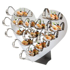 Gourmet-Display FLIRT Edelstahl | 12 Schlitze|12 Löcher | 300 mm  x 140 mm  H 320 mm Produktbild